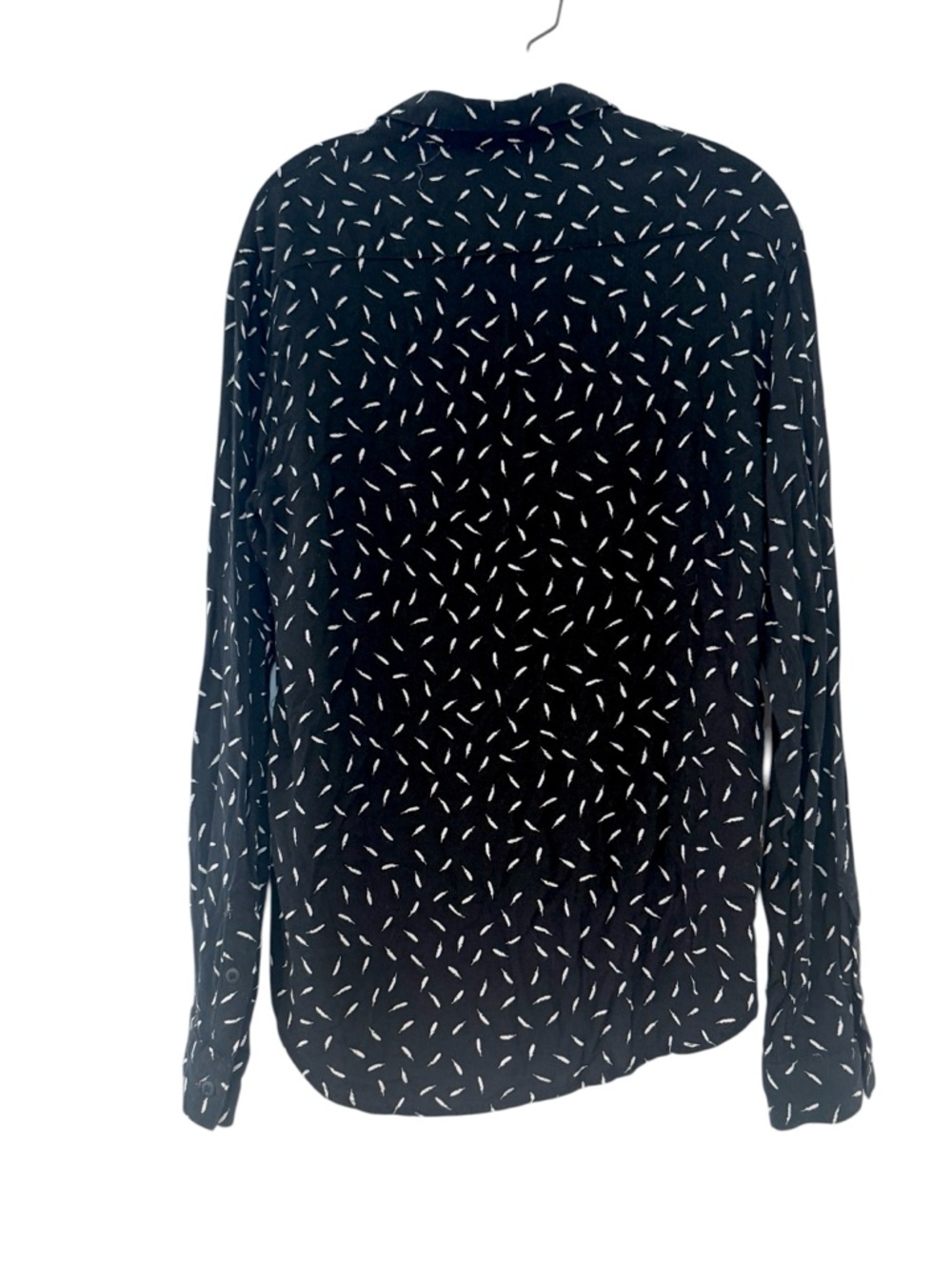 Forever 21 Black Button-Down Shirt with White Dash Print size s - Picture 4 of 9